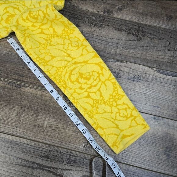 Isaac Mizrahi Live! Cardigan in a cheerful sunshine yellow floral spring small-m - Picture 9 of 12
